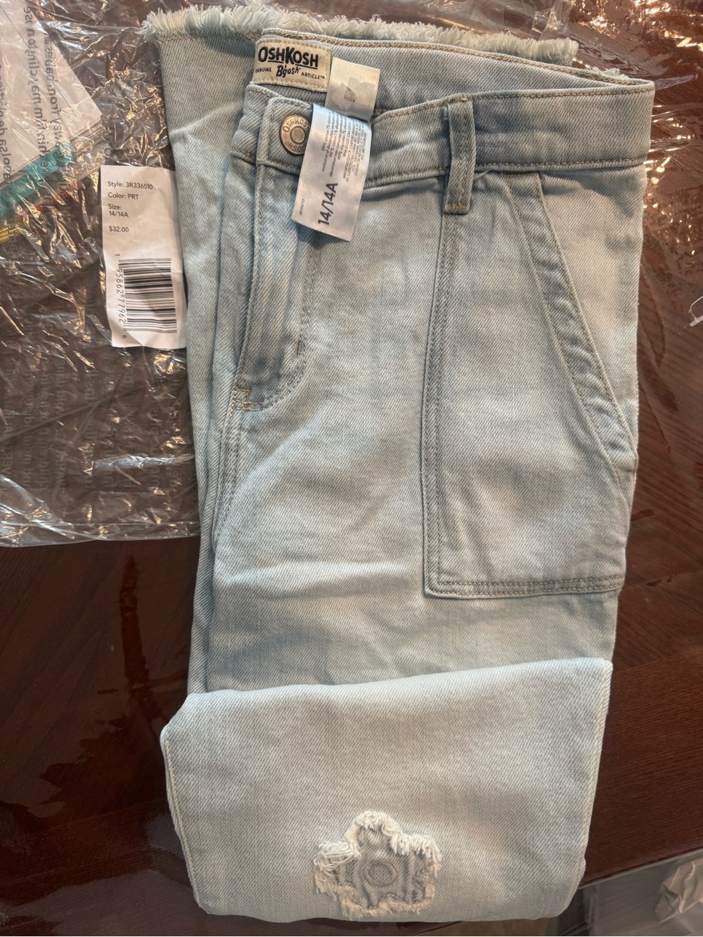 OshKosh Light Blue Denim Jeans with Contrast Stitching